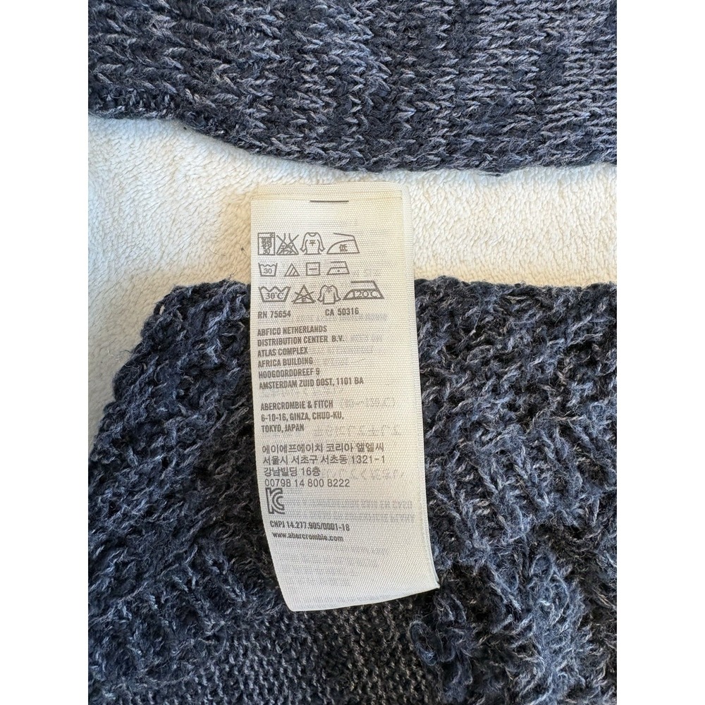 Hollister Navy‎ Blue Knit Sweater Women's Medium Long Sleeve Lightweight - Picture 11 of 12